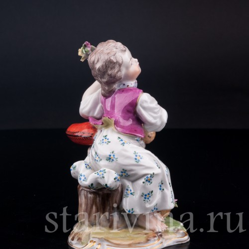 Девочка с розовой веткой , Carl Thieme, Германия, вт. пол. 20 в