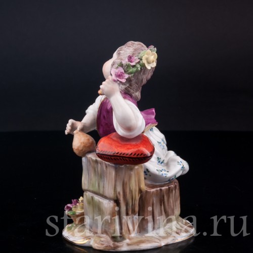 Девочка с розовой веткой , Carl Thieme, Германия, вт. пол. 20 в