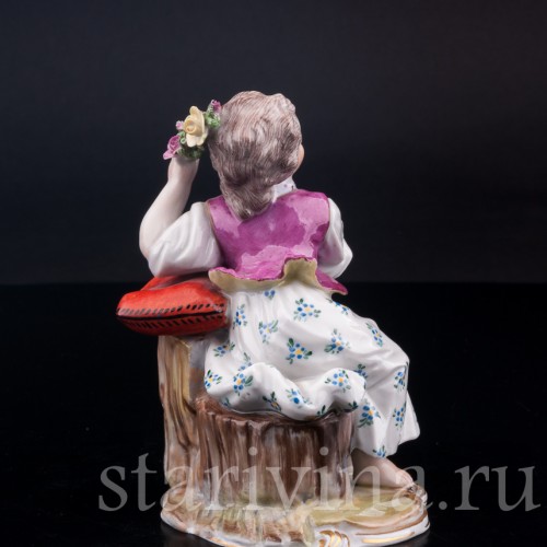 Девочка с розовой веткой , Carl Thieme, Германия, вт. пол. 20 в