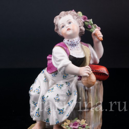 Девочка с розовой веткой , Carl Thieme, Германия, вт. пол. 20 в