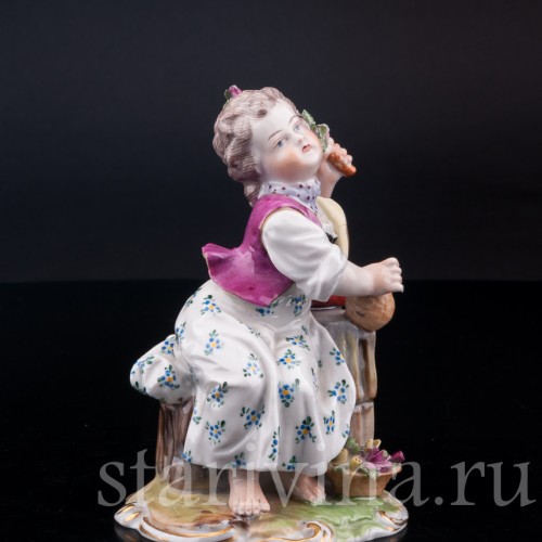 Девочка с розовой веткой , Carl Thieme, Германия, вт. пол. 20 в