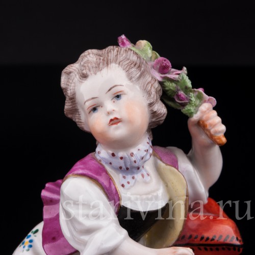 Девочка с розовой веткой , Carl Thieme, Германия, вт. пол. 20 в