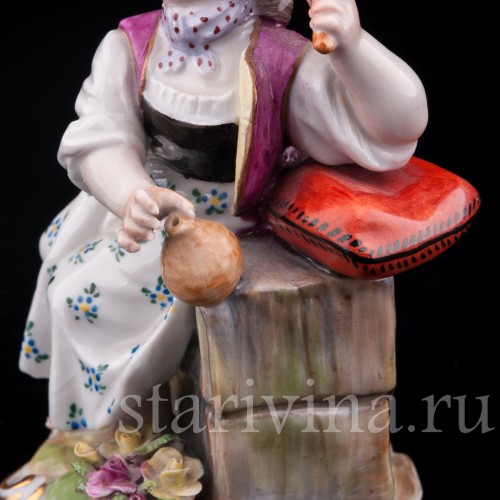 Девочка с розовой веткой , Carl Thieme, Германия, вт. пол. 20 в