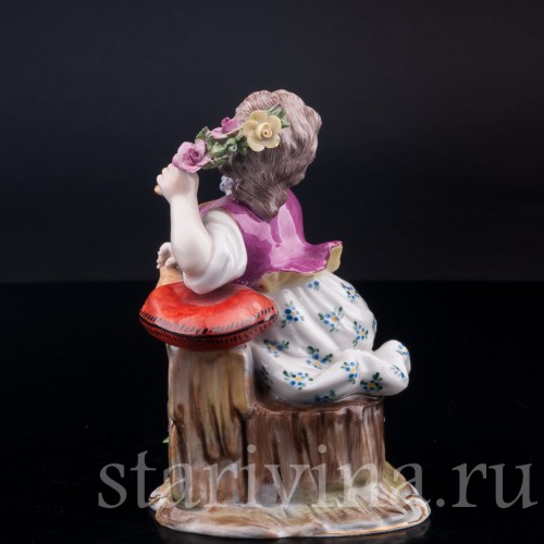 Девочка с розовой веткой , Carl Thieme, Германия, вт. пол. 20 в