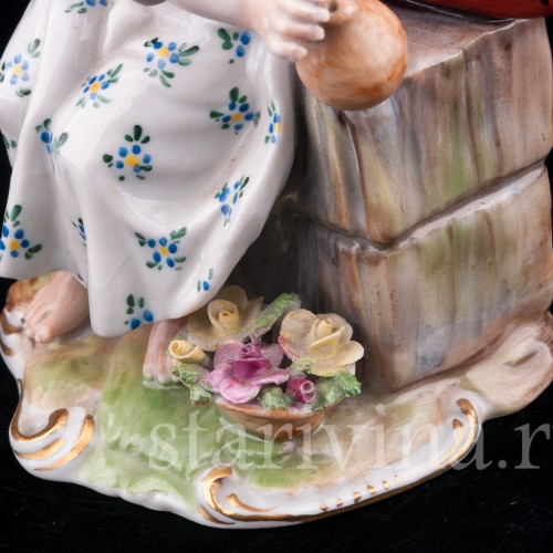 Девочка с розовой веткой , Carl Thieme, Германия, вт. пол. 20 в