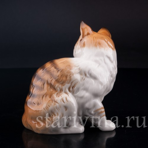 Статуэтка из фарфора Полосатый кот, Hutschenreuther, Германия, 1970 гг..