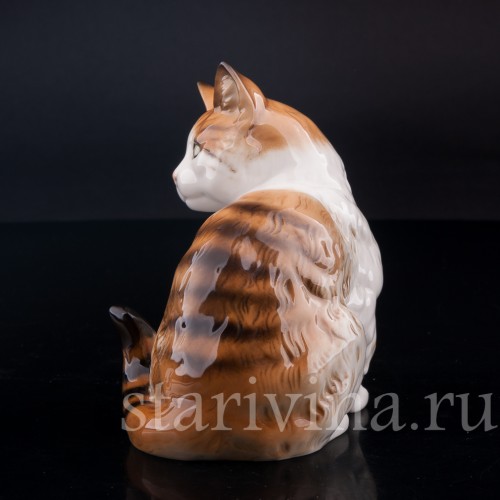 Статуэтка из фарфора Полосатый кот, Hutschenreuther, Германия, 1970 гг..