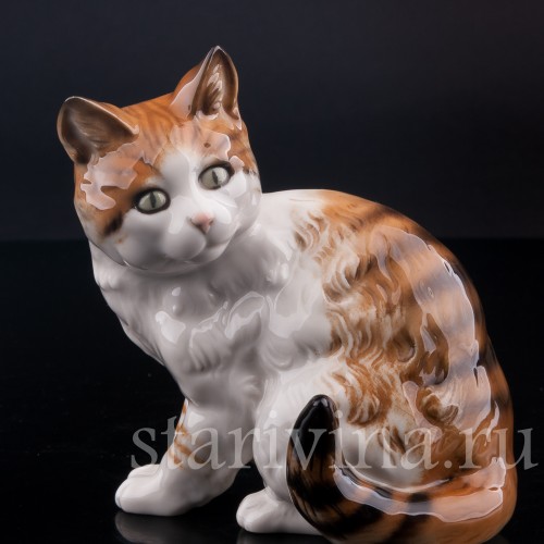 Статуэтка из фарфора Полосатый кот, Hutschenreuther, Германия, 1970 гг..