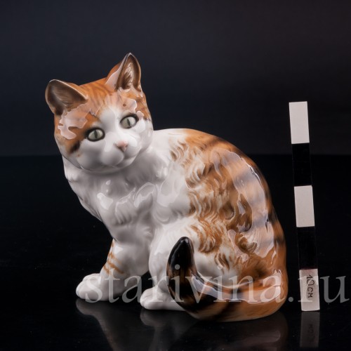 Статуэтка из фарфора Полосатый кот, Hutschenreuther, Германия, 1970 гг..