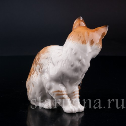 Статуэтка из фарфора Полосатый кот, Hutschenreuther, Германия, 1970 гг..