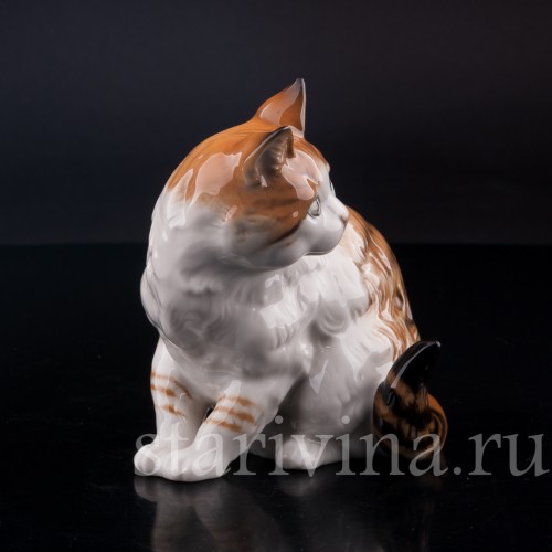 Статуэтка из фарфора Полосатый кот, Hutschenreuther, Германия, 1970 гг..