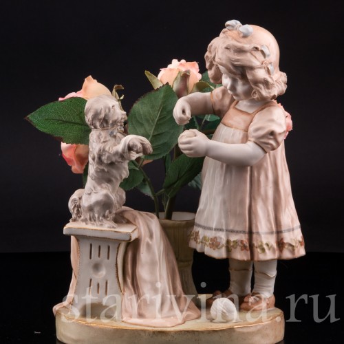 Рукодельницы, девочка c собакой