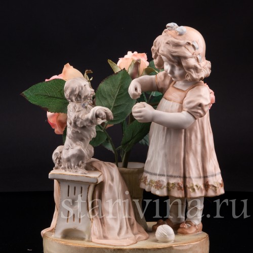 Рукодельницы, девочка c собакой