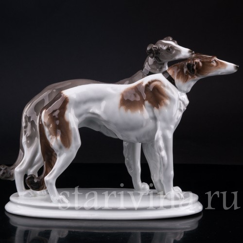 Фарфорвая статуэтка собак Две гончие, Karl Ens, Германия, 1920-30 гг.