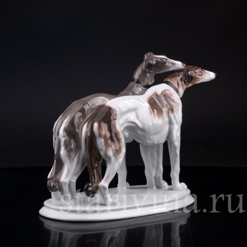 Фарфорвая статуэтка собак Две гончие, Karl Ens, Германия, 1920-30 гг.