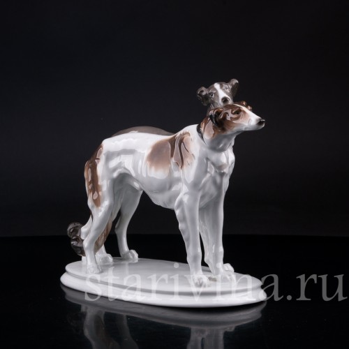 Фарфорвая статуэтка собак Две гончие, Karl Ens, Германия, 1920-30 гг.