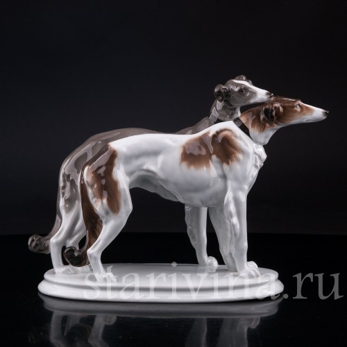 Фарфорвая статуэтка собак Две гончие, Karl Ens, Германия, 1920-30 гг.