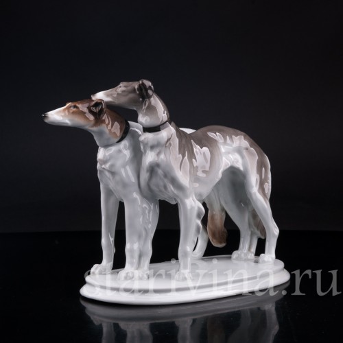 Фарфорвая статуэтка собак Две гончие, Karl Ens, Германия, 1920-30 гг.