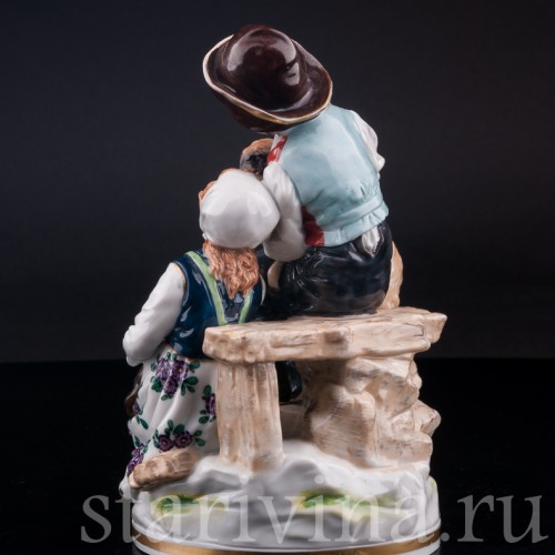 Статуэтка из фарфора Дети с овечкой и котом, Ernst Bohne Sohne, Германия, кон. 19 - нач. 20 вв.