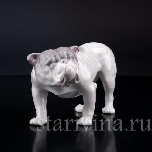 Фигурка собаки из фарфора Английский бульдог, Heubach, Германия, нач. 20 в.