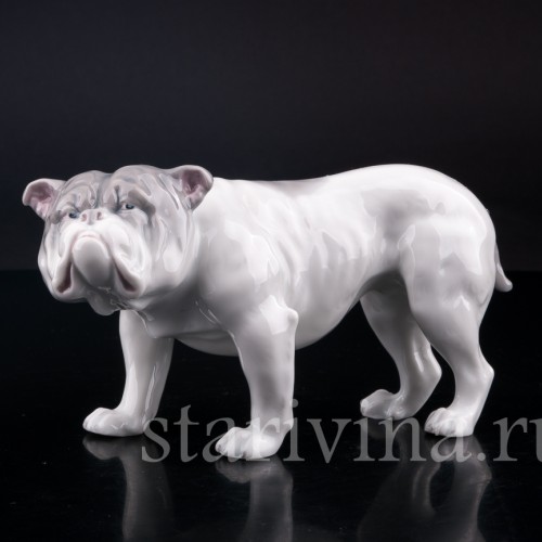 Фигурка собаки из фарфора Английский бульдог, Heubach, Германия, нач. 20 в.