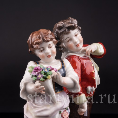 Статуэтка из фарфора Пара с гусями, Volkstedt, Германия, до 1936 г.