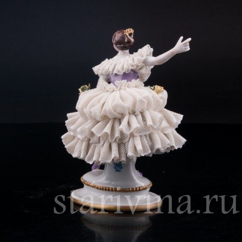 Фанни Эльслер (с веером), кружевная, Volkstedt, Германия, вт. пол. 20 в.