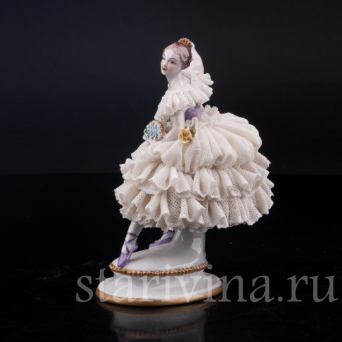 Фанни Эльслер (с веером), кружевная, Volkstedt, Германия, вт. пол. 20 в.