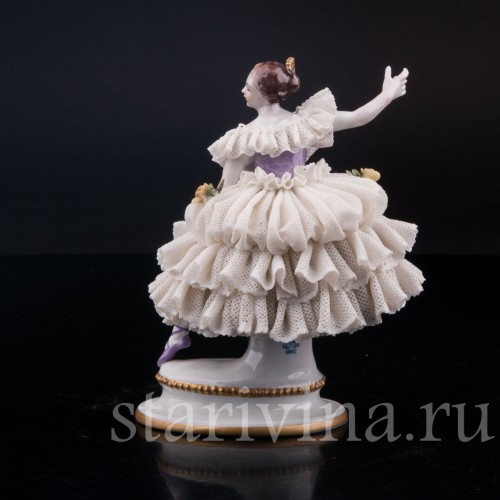 Фанни Эльслер (с веером), кружевная, Volkstedt, Германия, вт. пол. 20 в.