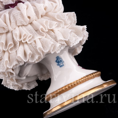 Фарфорвая статуэтка балерины Фанни Эльслер, кружевная, Volkstedt, Германия, вт. пол. 20 в..