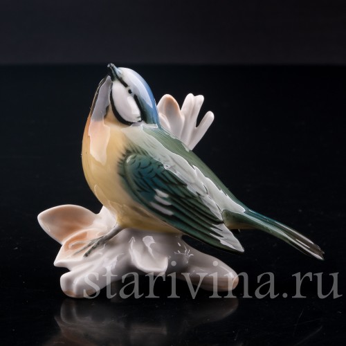 Статуэтка птицы из фарфора Лазоревка, Karl Ens, Германия, сер. 20 в.