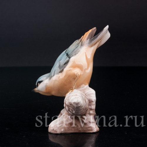 Фигурка птицы из фарфора Поползень, Tay, Италия, сер. 20 в.