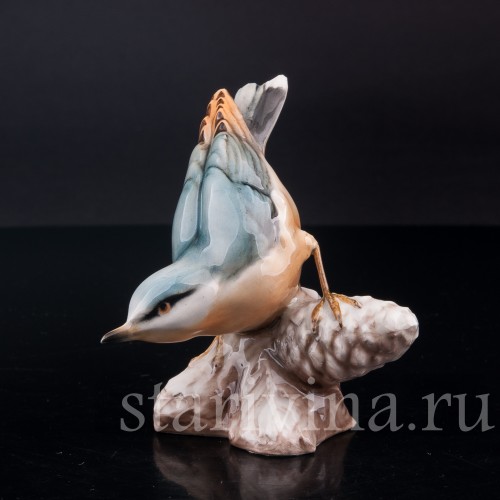 Фигурка птицы из фарфора Поползень, Tay, Италия, сер. 20 в.