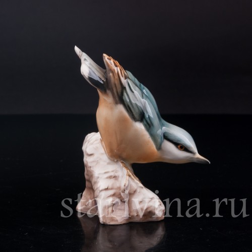 Фигурка птицы из фарфора Поползень, Tay, Италия, сер. 20 в.