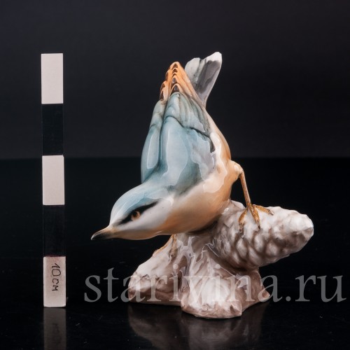 Фигурка птицы из фарфора Поползень, Tay, Италия, сер. 20 в.