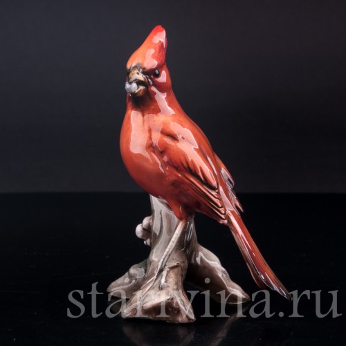 Статуэтка птицы из фарфора Кардинал, Tay, Италия, сер. 20 в.