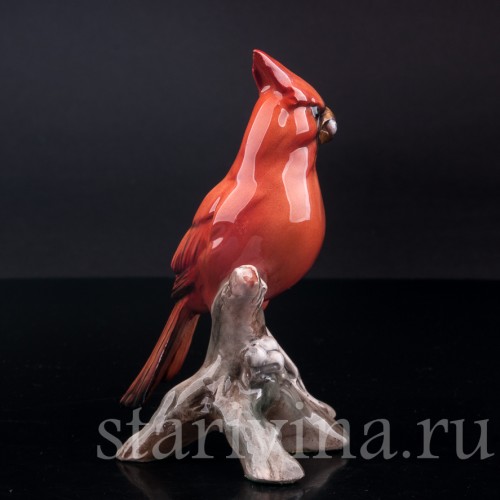 Статуэтка птицы из фарфора Кардинал, Tay, Италия, сер. 20 в.