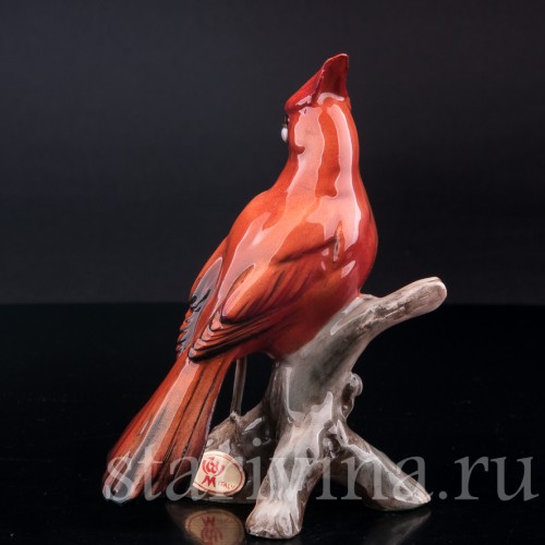 Статуэтка птицы из фарфора Кардинал, Tay, Италия, сер. 20 в.