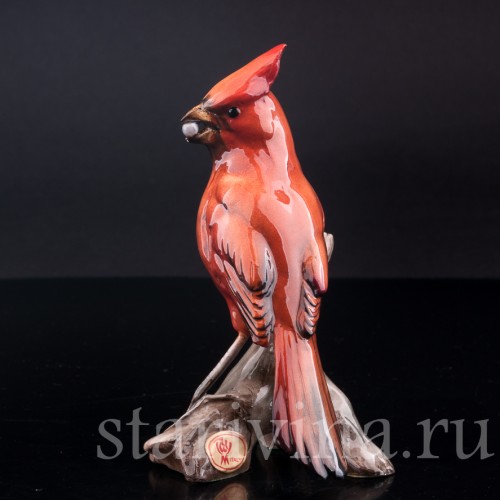 Статуэтка птицы из фарфора Кардинал, Tay, Италия, сер. 20 в.