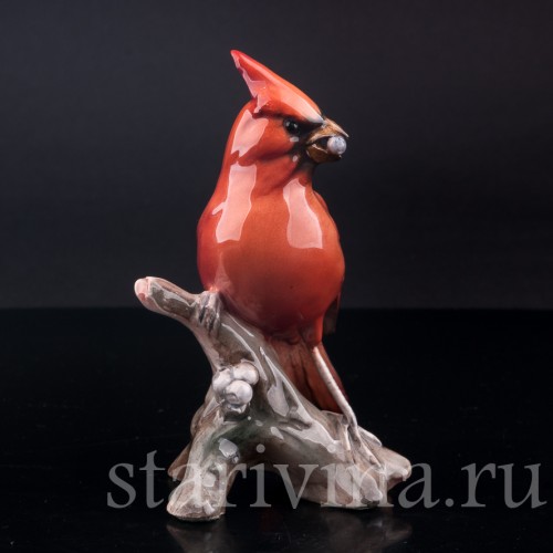 Статуэтка птицы из фарфора Кардинал, Tay, Италия, сер. 20 в.