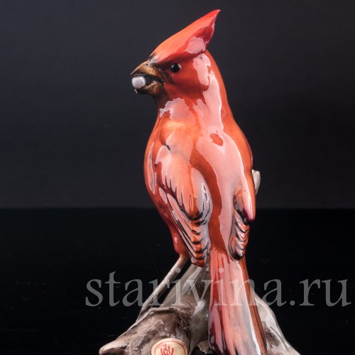 Статуэтка птицы из фарфора Кардинал, Tay, Италия, сер. 20 в.