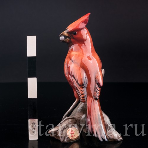 Статуэтка птицы из фарфора Кардинал, Tay, Италия, сер. 20 в.