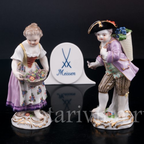 Девочка с корзиной цветов (дети-садовники), Meissen, Германия, сер. 19 - нач. 20 вв.