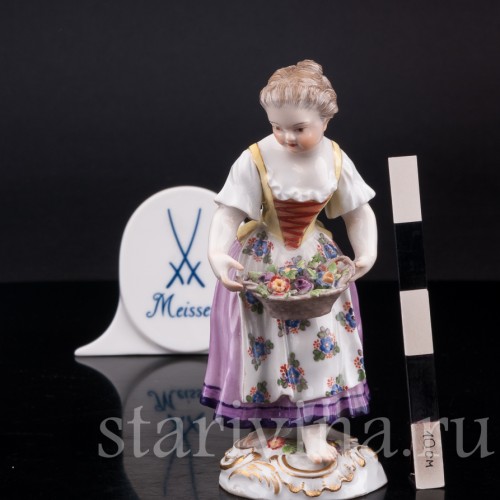Девочка с корзиной цветов (дети-садовники), Meissen, Германия, сер. 19 - нач. 20 вв.