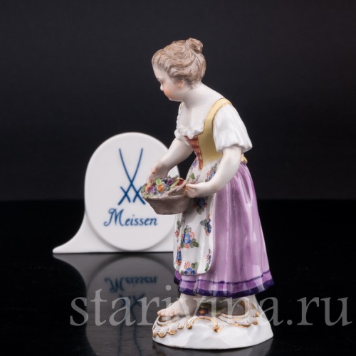 Девочка с корзиной цветов (дети-садовники), Meissen, Германия, сер. 19 - нач. 20 вв.