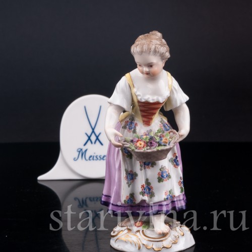 Девочка с корзиной цветов (дети-садовники), Meissen, Германия, сер. 19 - нач. 20 вв.