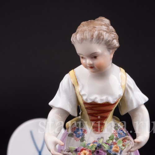 Девочка с корзиной цветов (дети-садовники), Meissen, Германия, сер. 19 - нач. 20 вв.