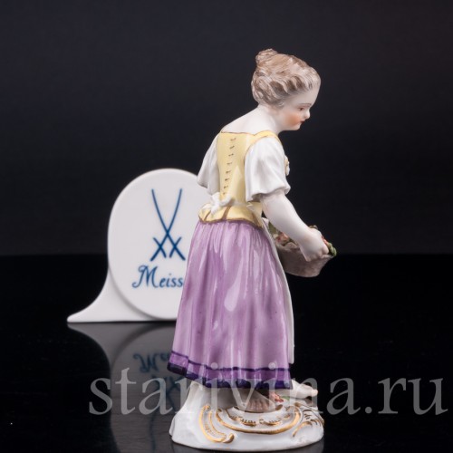 Девочка с корзиной цветов (дети-садовники), Meissen, Германия, сер. 19 - нач. 20 вв.