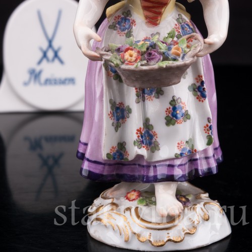 Девочка с корзиной цветов (дети-садовники), Meissen, Германия, сер. 19 - нач. 20 вв.