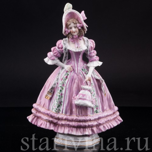 Девушка в шляпке с ридикюлем, Dressel, Kister & Co, Германия, 1907-20 гг.